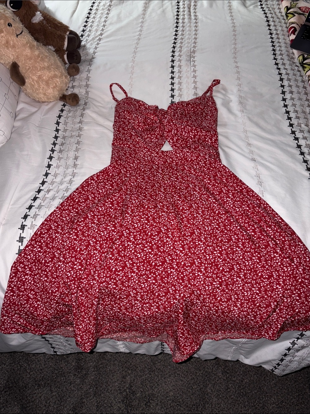 SHEIN Red Floral Mini Dress